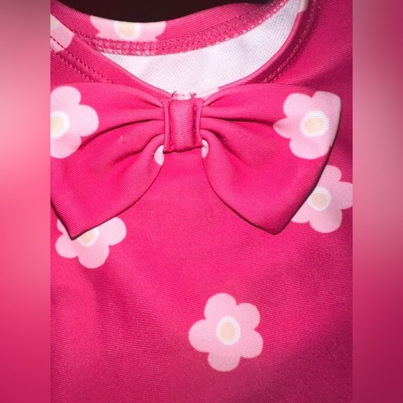 NWOT Carter's Baby Girl's Baby 1-Piece Floral Bow Swimsuit Pink Size 9 Months - Picture 3 of 5